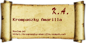 Krompaszky Amarilla névjegykártya